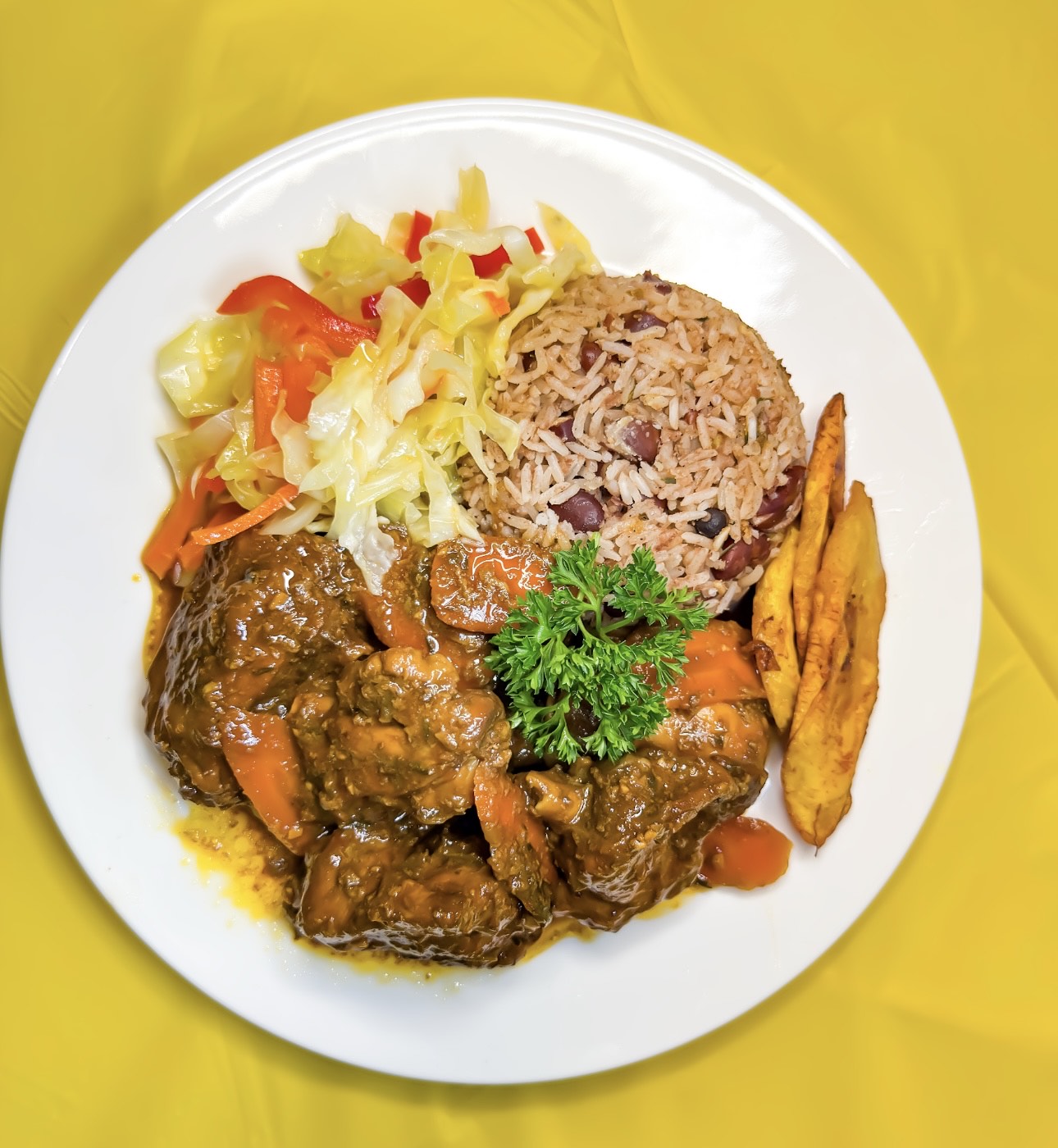 Brown Stew Chicken.