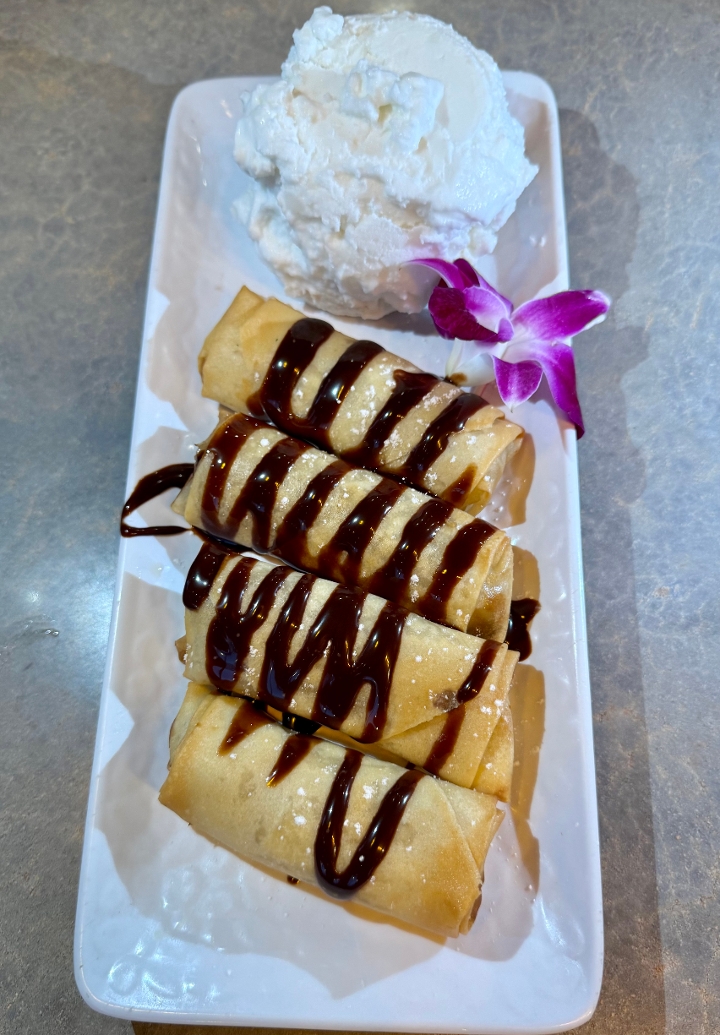Fried Banana with Homemade Coconut Ice Cream.