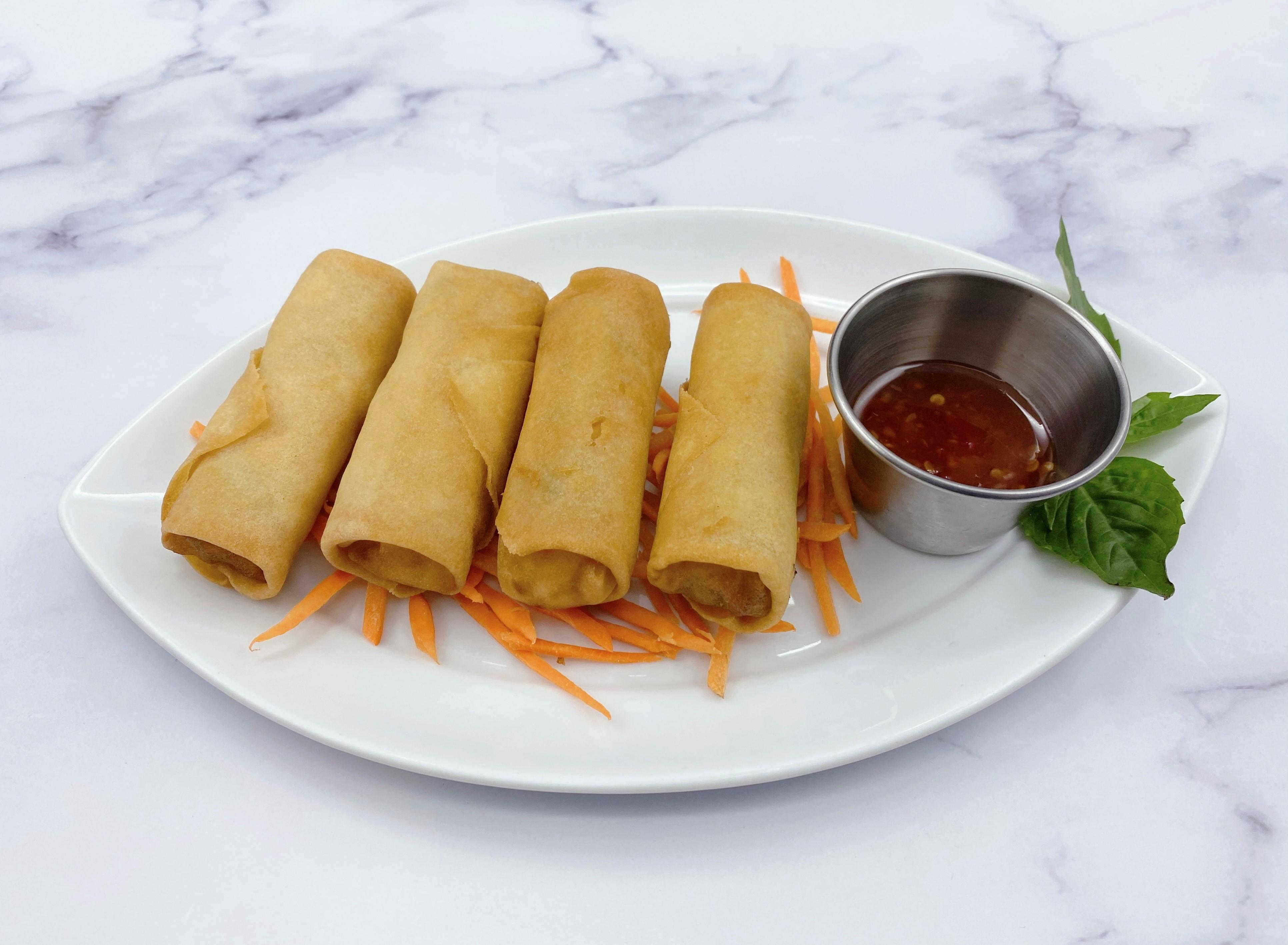 Crispy Vegetarian Spring Rolls.