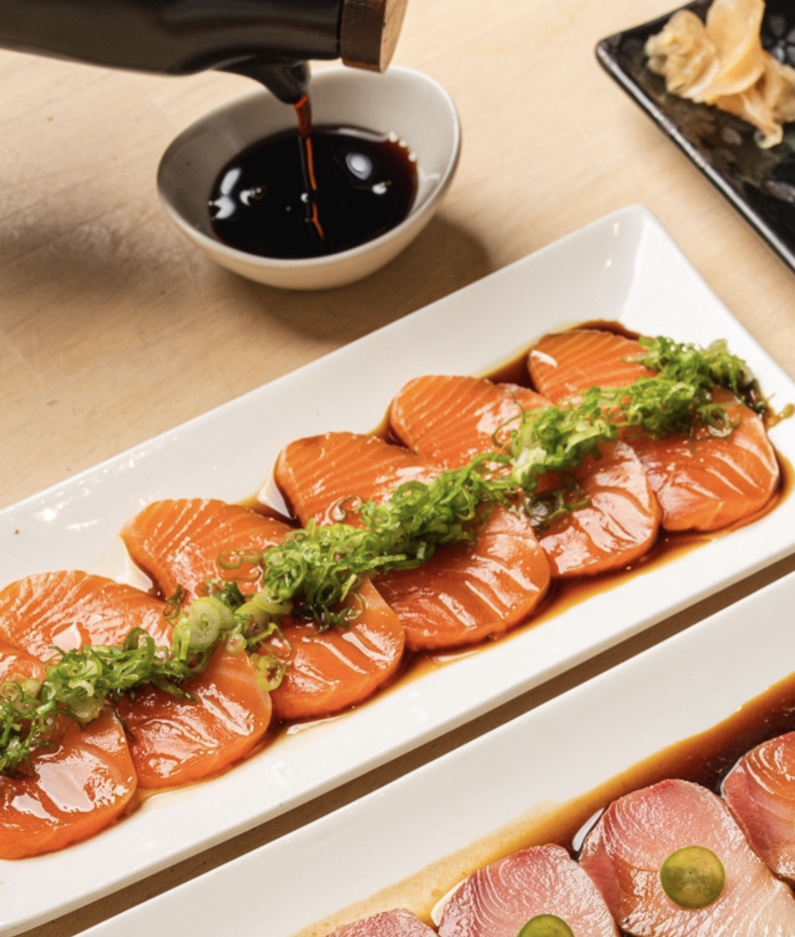 Salmon Truffle Sashimi.