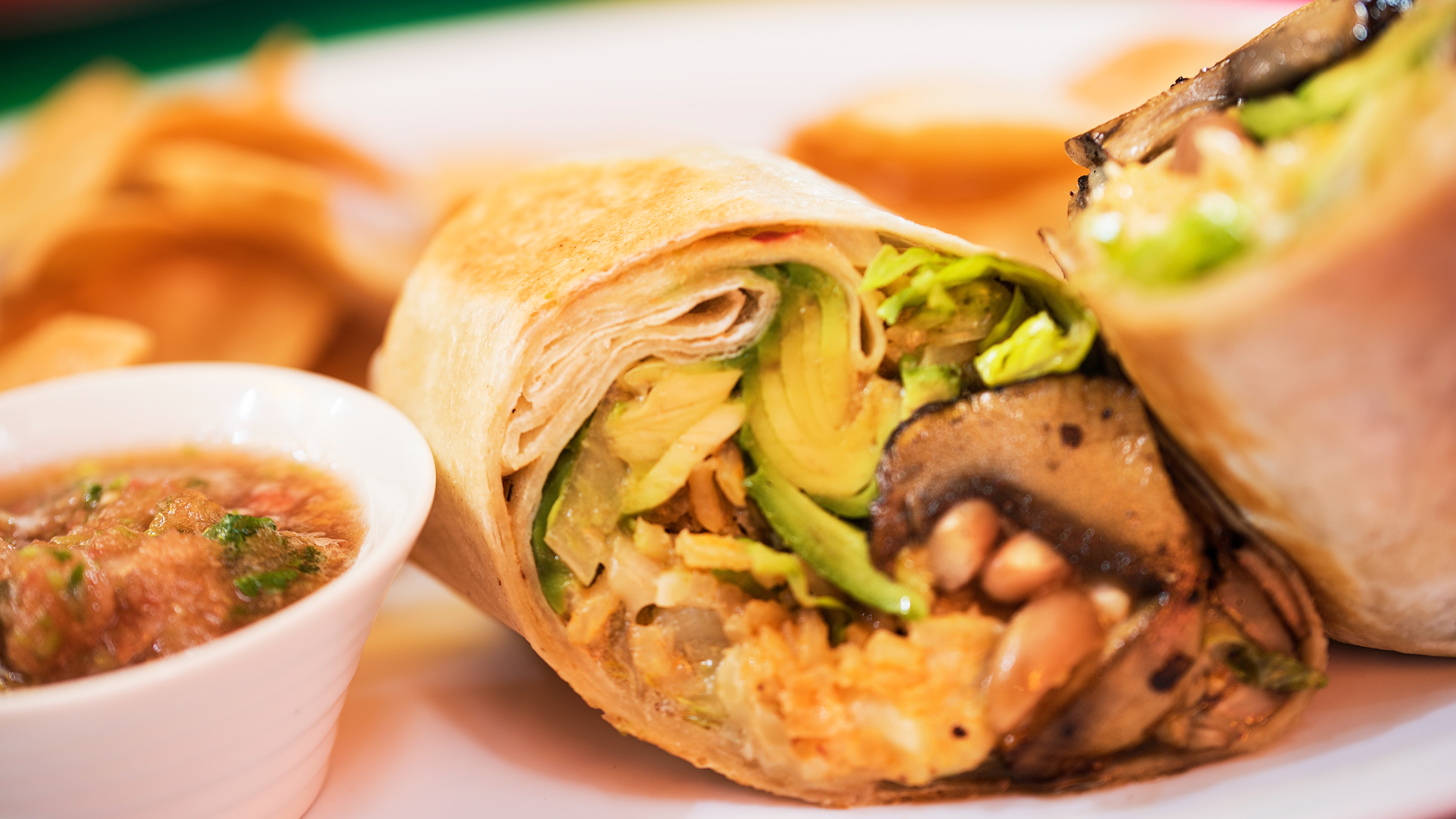 Chicken & Mushrooms Burrito.