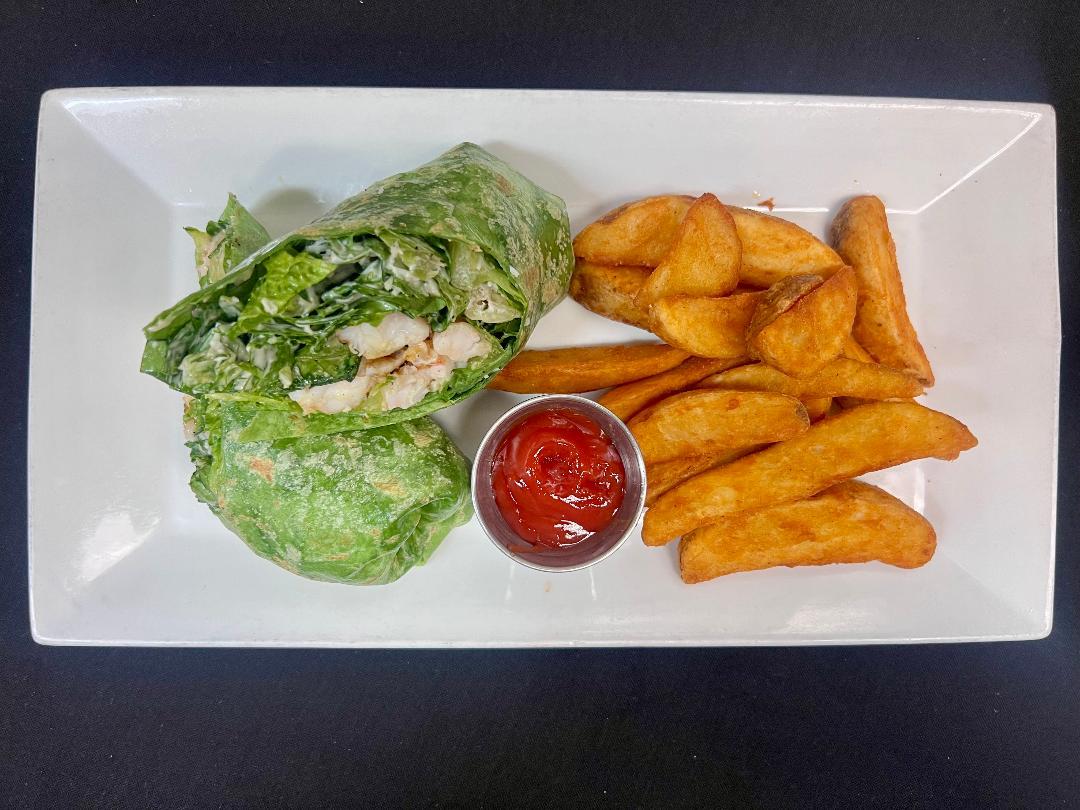 Grilled Shrimp Caesar Wrap.