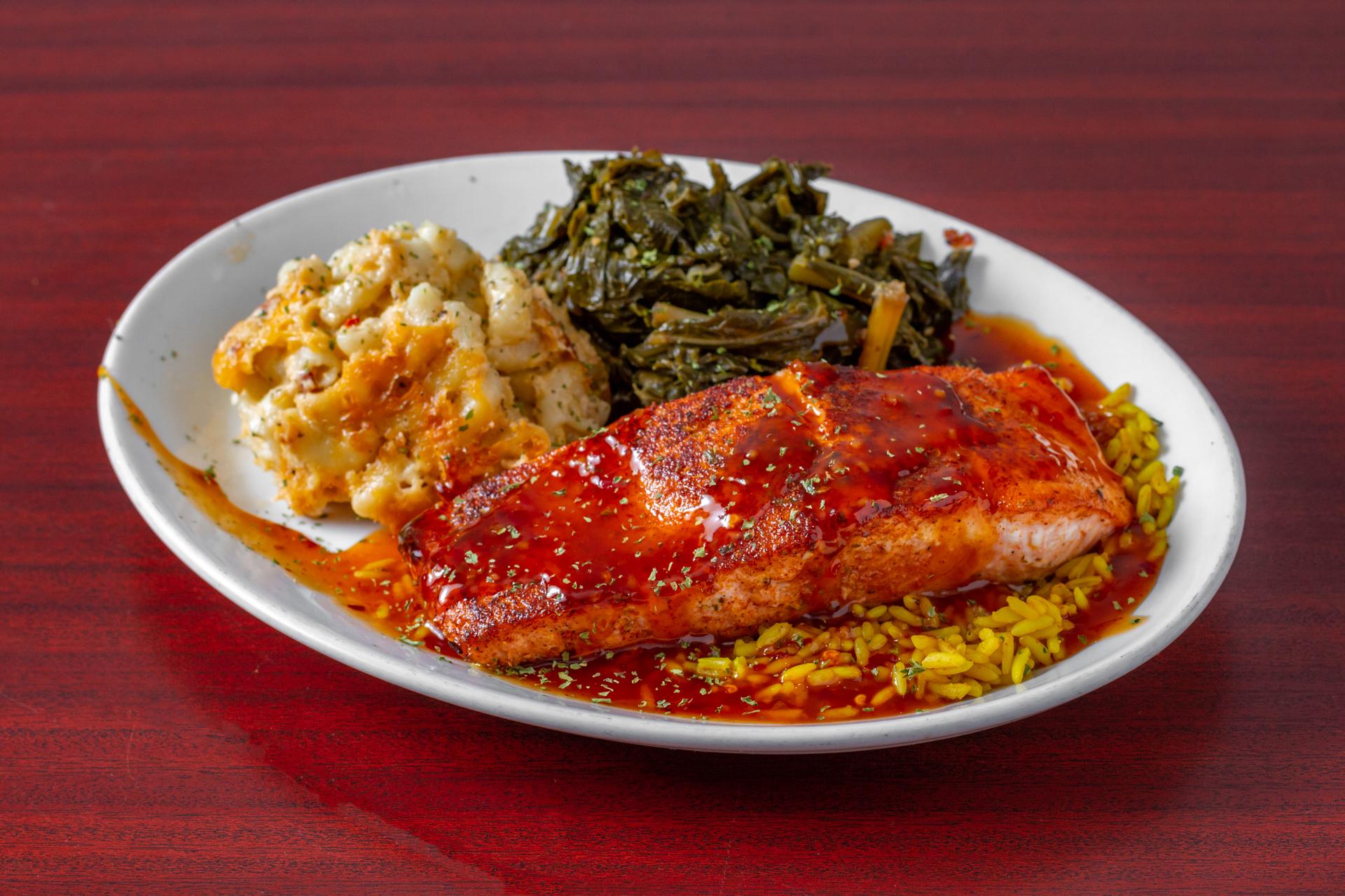 Cajun Salmon Platter.