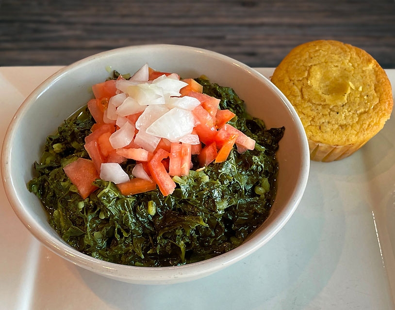 Kale Greens & Corn Bread Muffin.