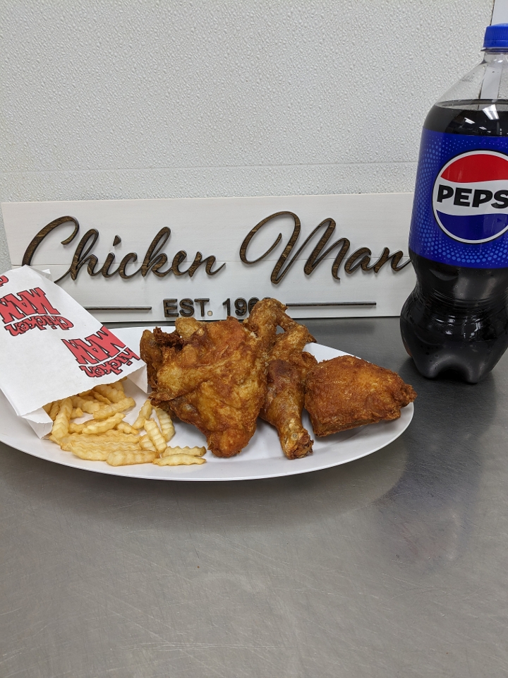 10 Pcs Chicken w/ Fries & 2 Liter.