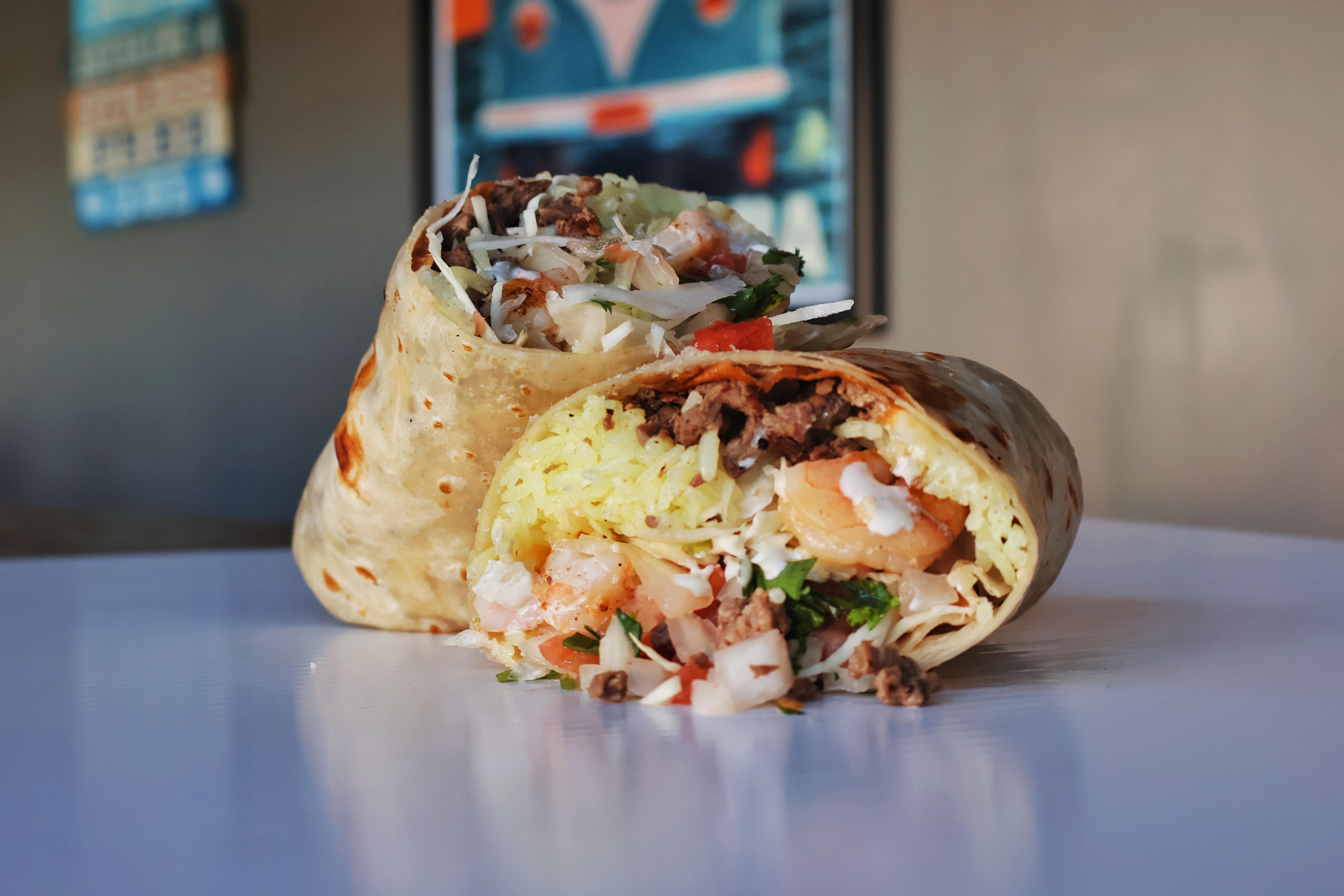 Large SURF & TURF BURRITO.