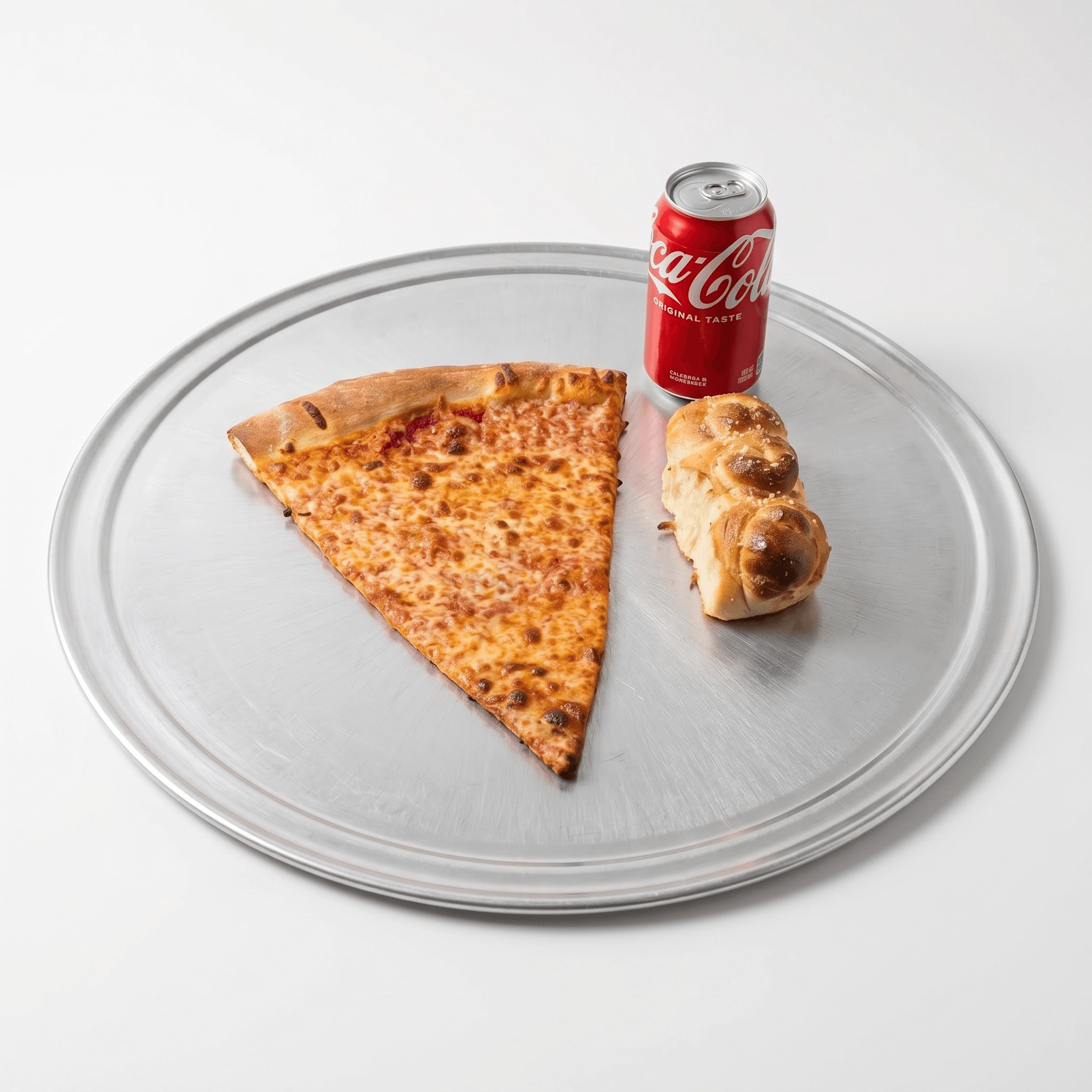 1 NY Cheese Slice 3 Rolls & Can of Soda.