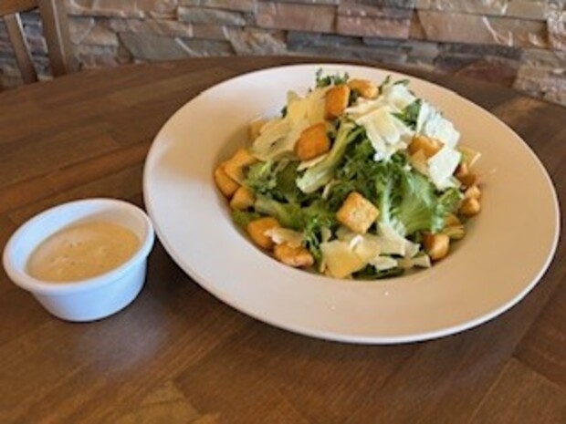 CHICKEN CAESAR SALAD.