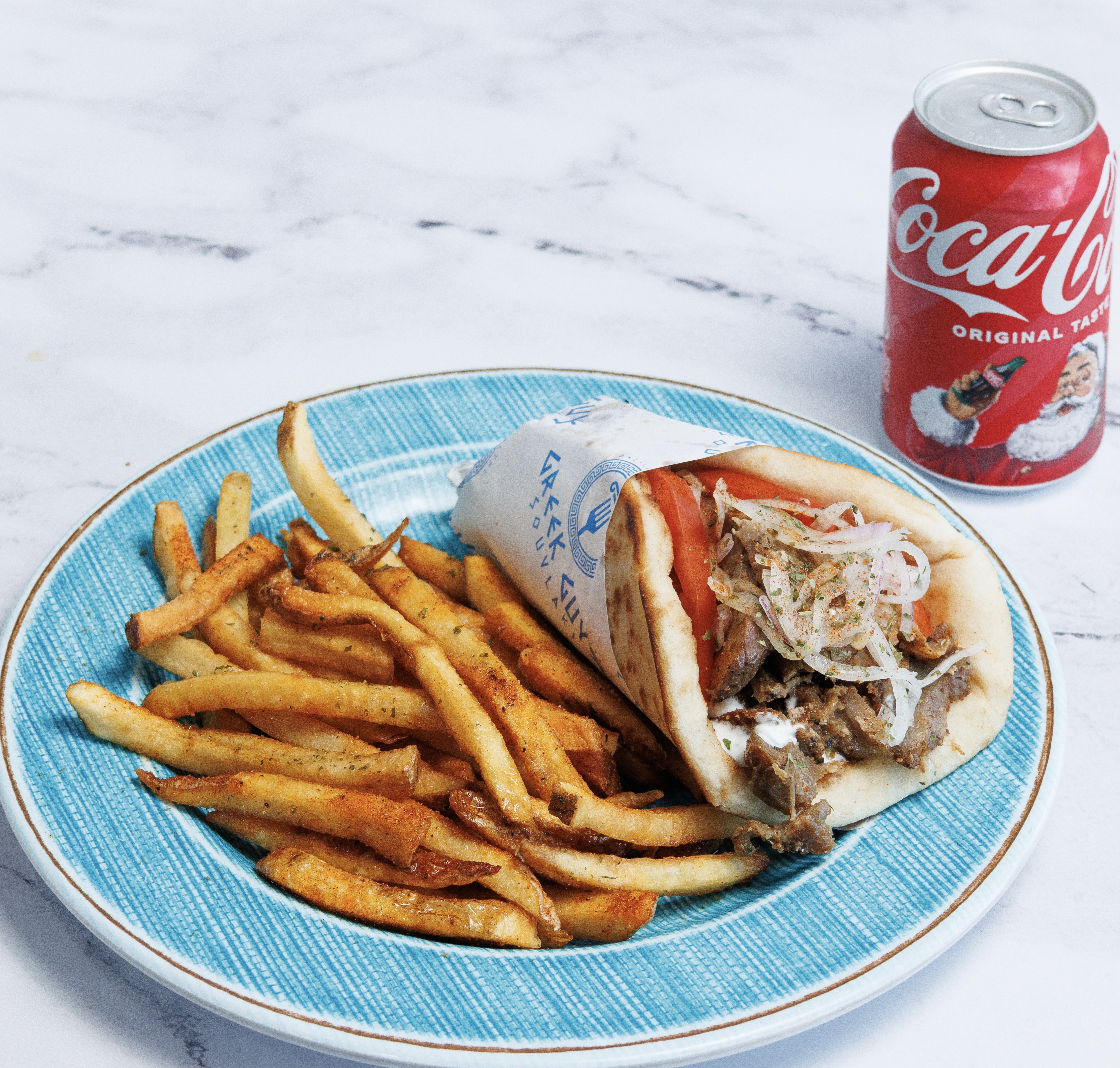 TRADITIONAL GREEK GYRO PITA COMBO.