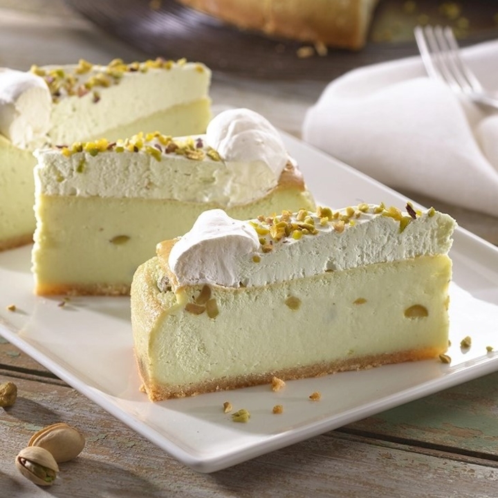 Pistachio cheesecake.