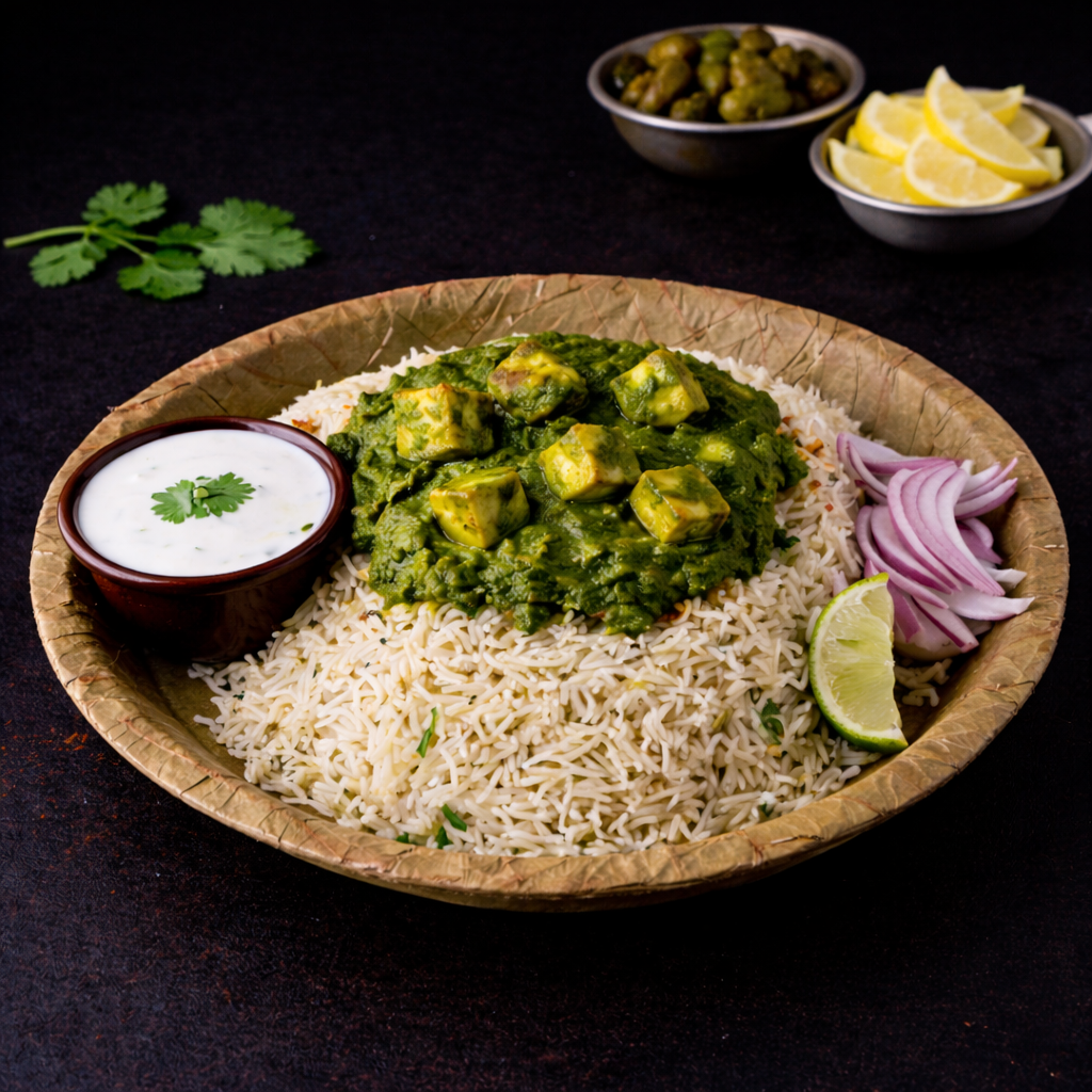 Green Paneer Pulao.