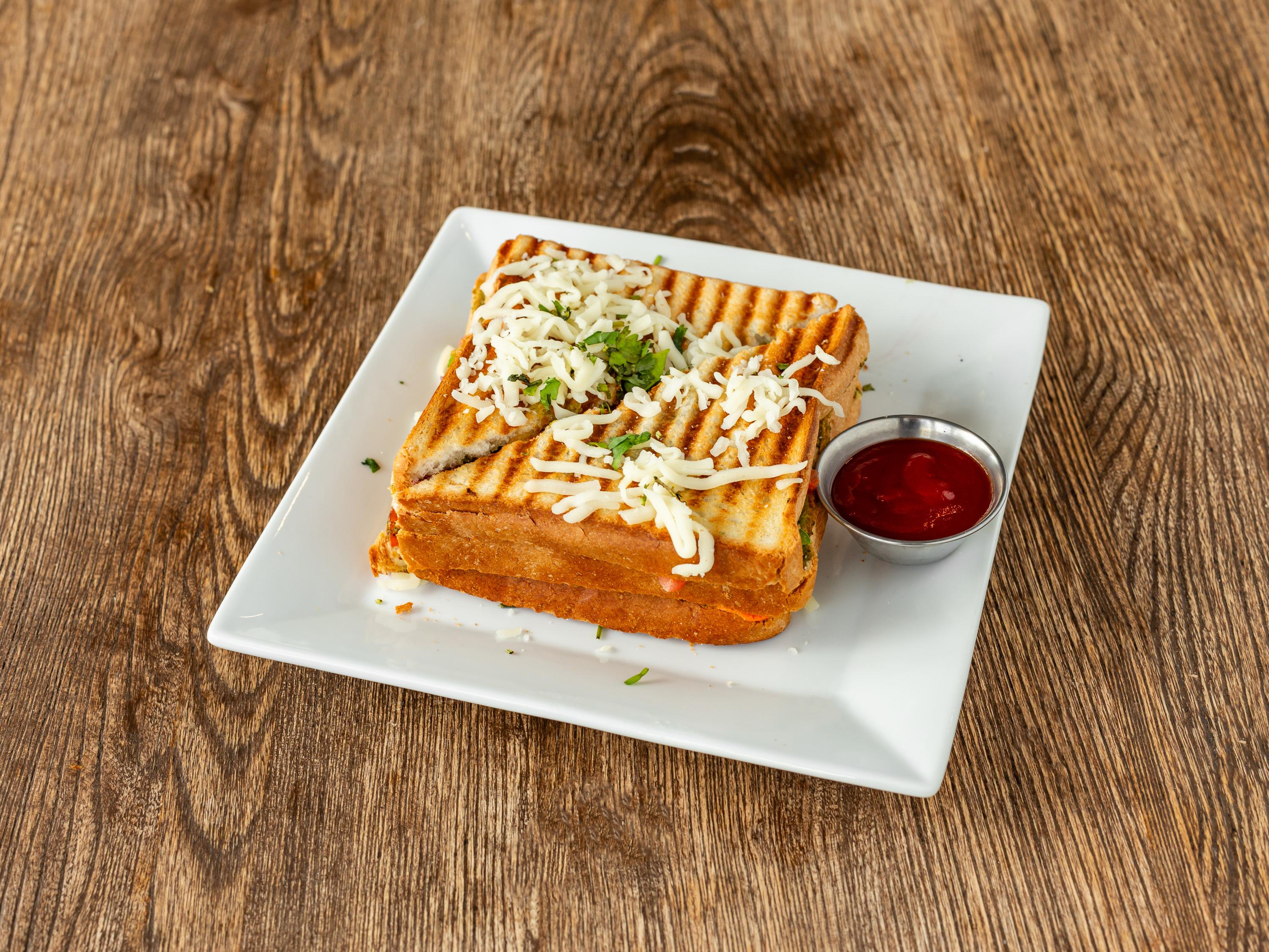 Paneer Tikka Sandwich.
