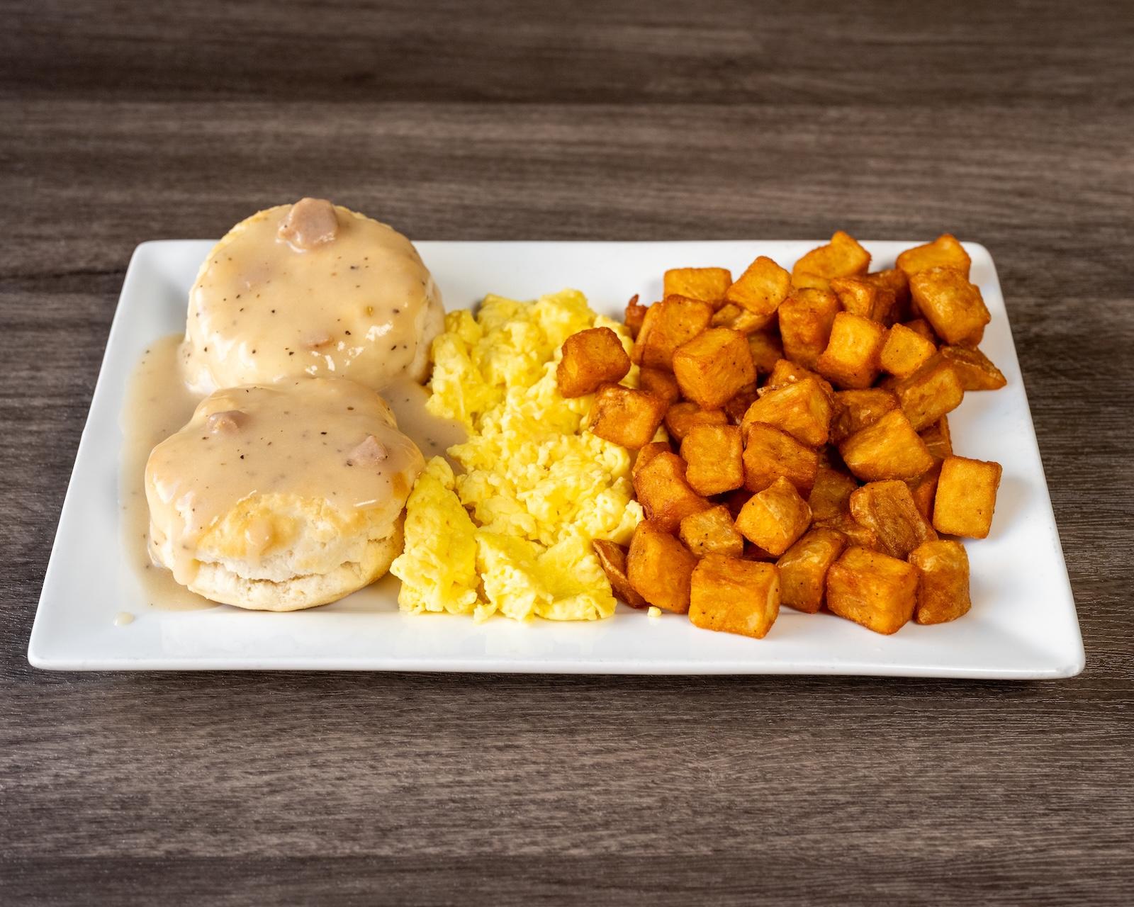 Biscuits and Gravy Platter.