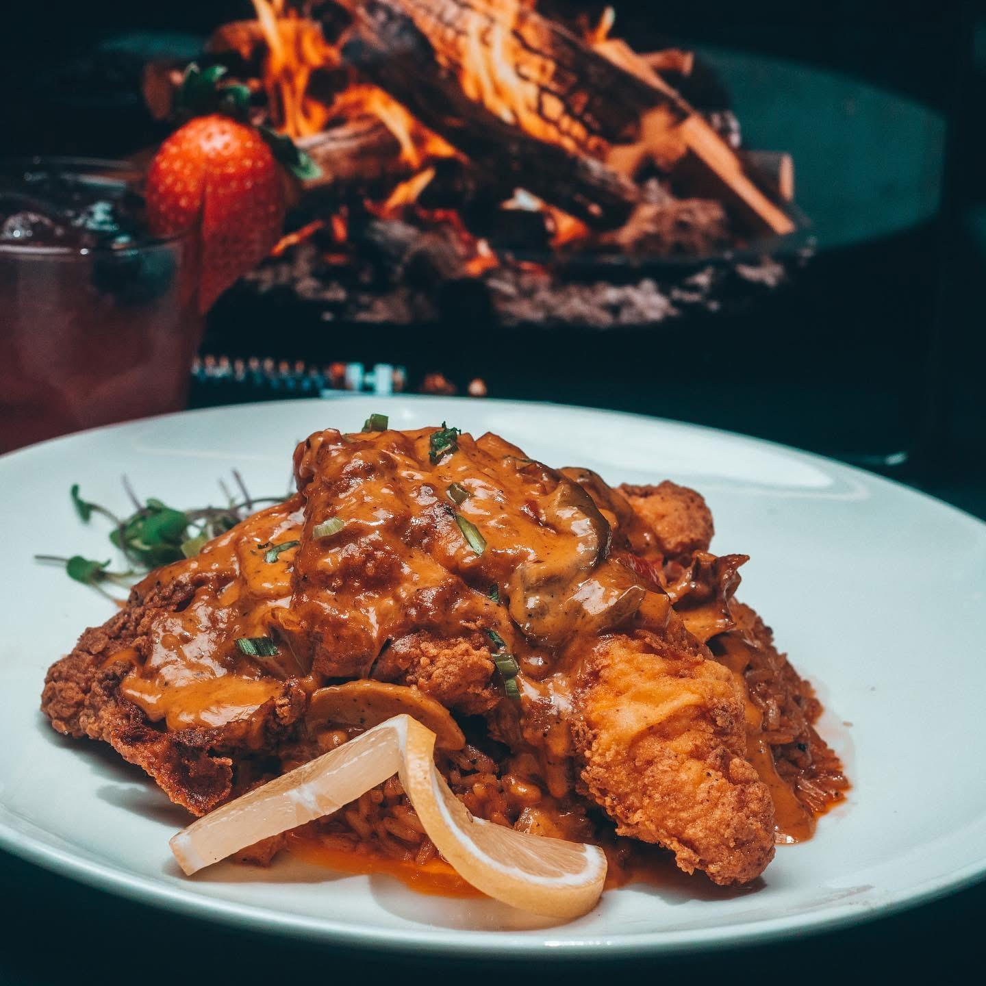 Dirty cajun catfish rice.