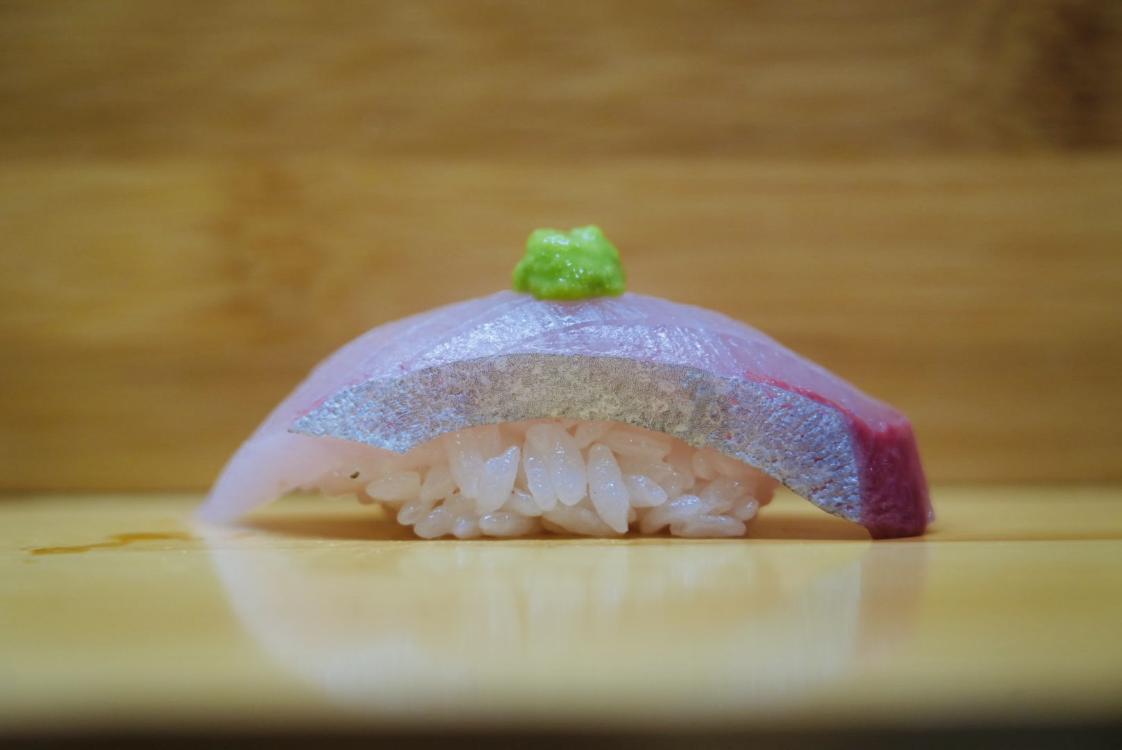 Kanpachi Jalapeno Mousse sushi.