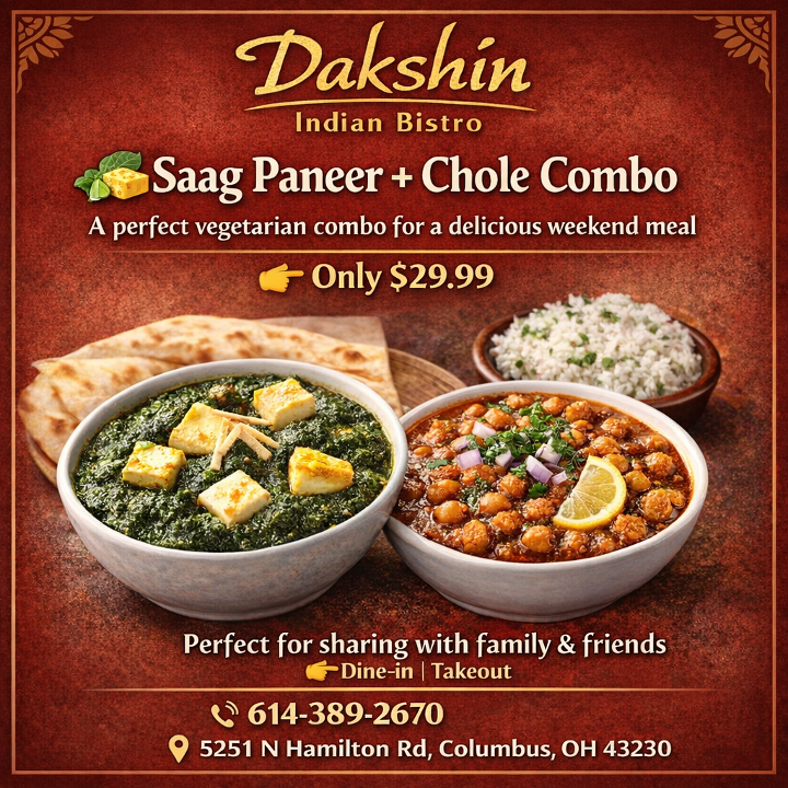 Saag Paneer + Chole Combo.