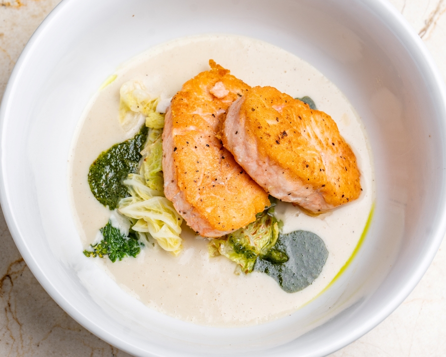 Pan Seared Darne of Salmon.