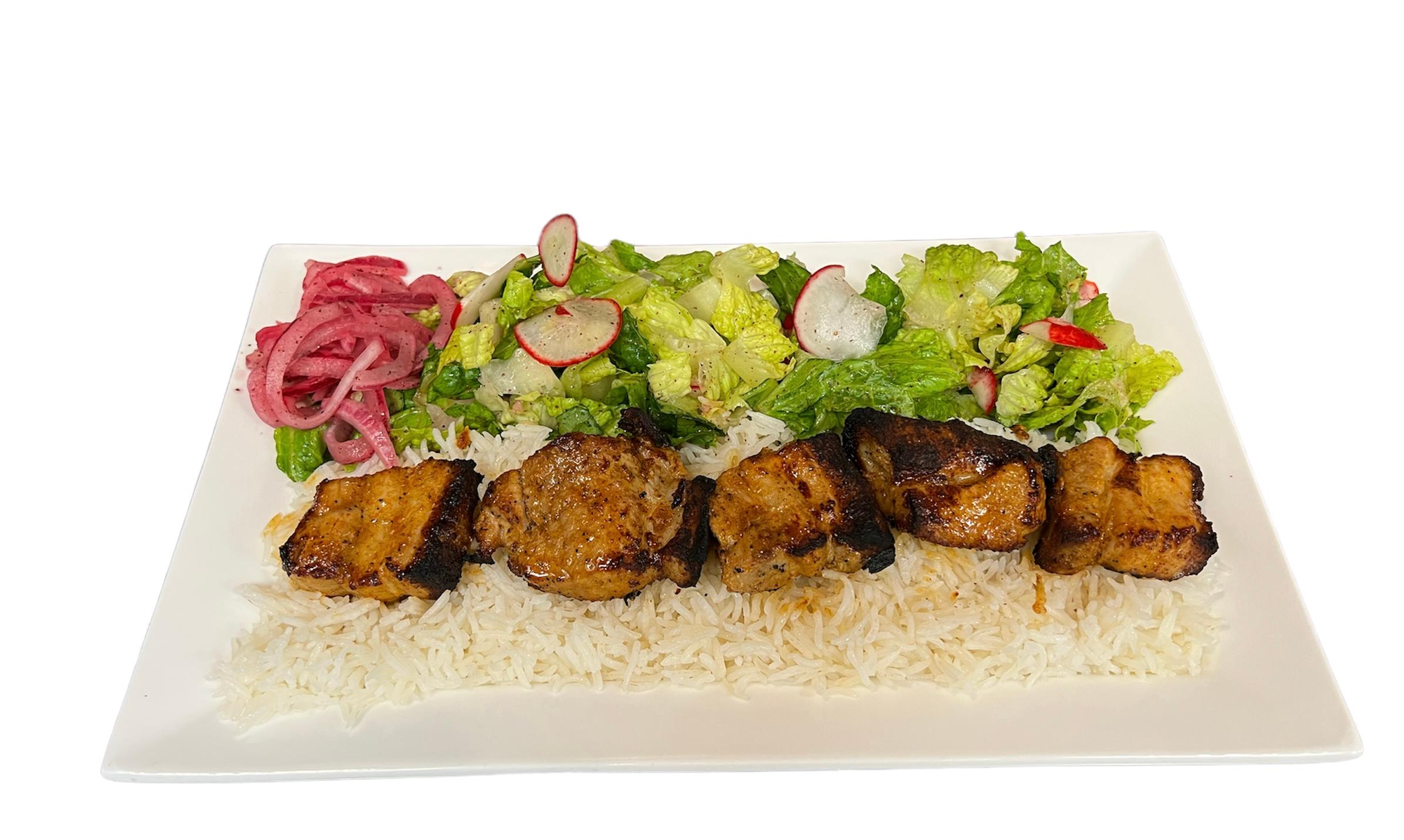 Pork Belly Kebabs.