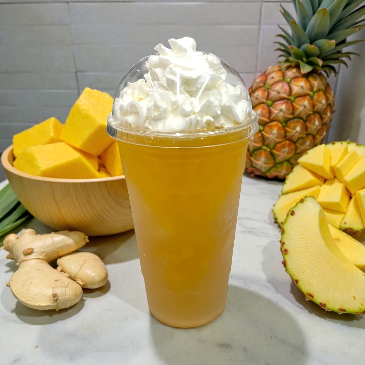 Pineapple & Mango Ginger Blast (24 oz) - Iced.