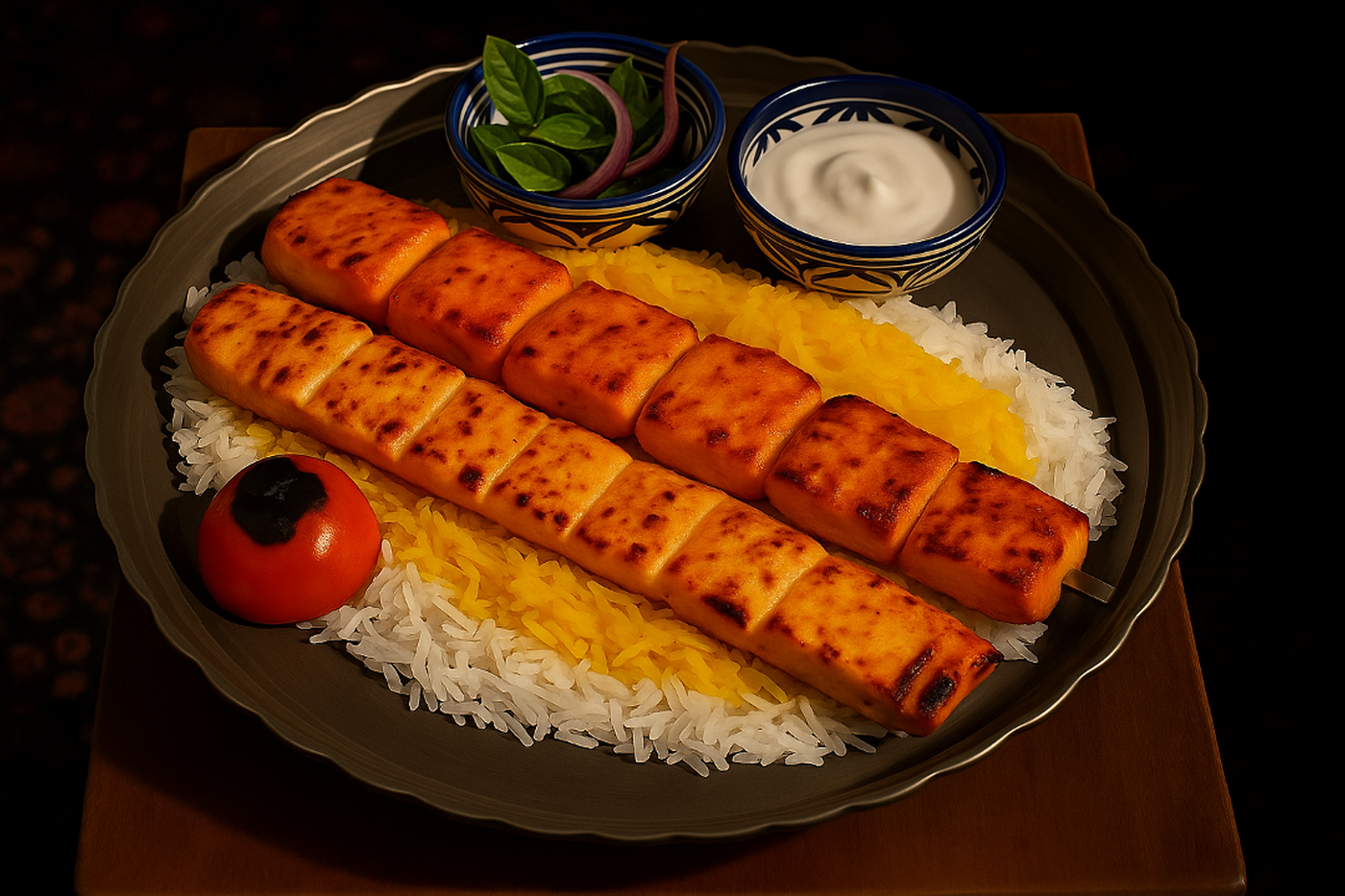 Salmon & Chicken.