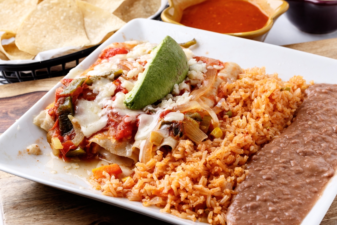 Combo Fajita Enchiladas.
