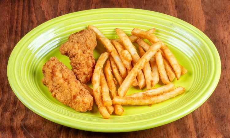 Kids 1: two chicken tenders & fries.