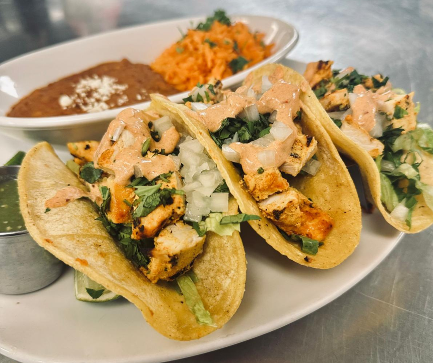 CHICKEN TIKKA TACOS.