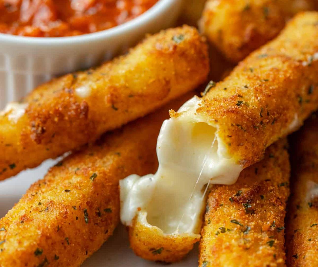 Homemade Mozzarella Sticks.