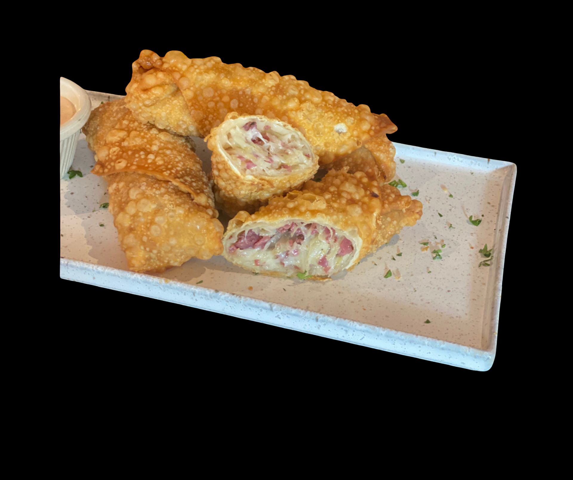 Reuben Egg Rolls.