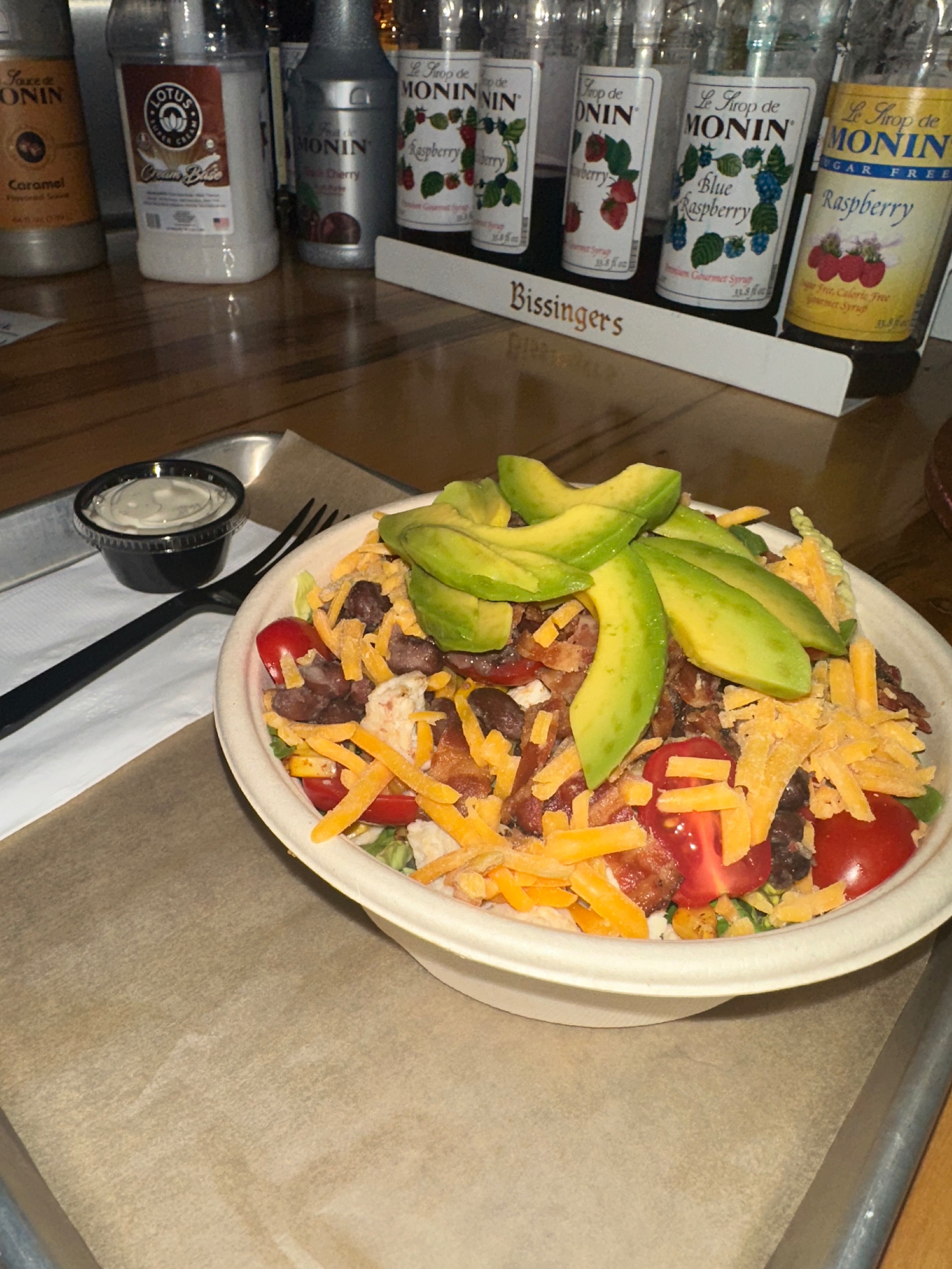 Southwest Chicken, BLT salad.