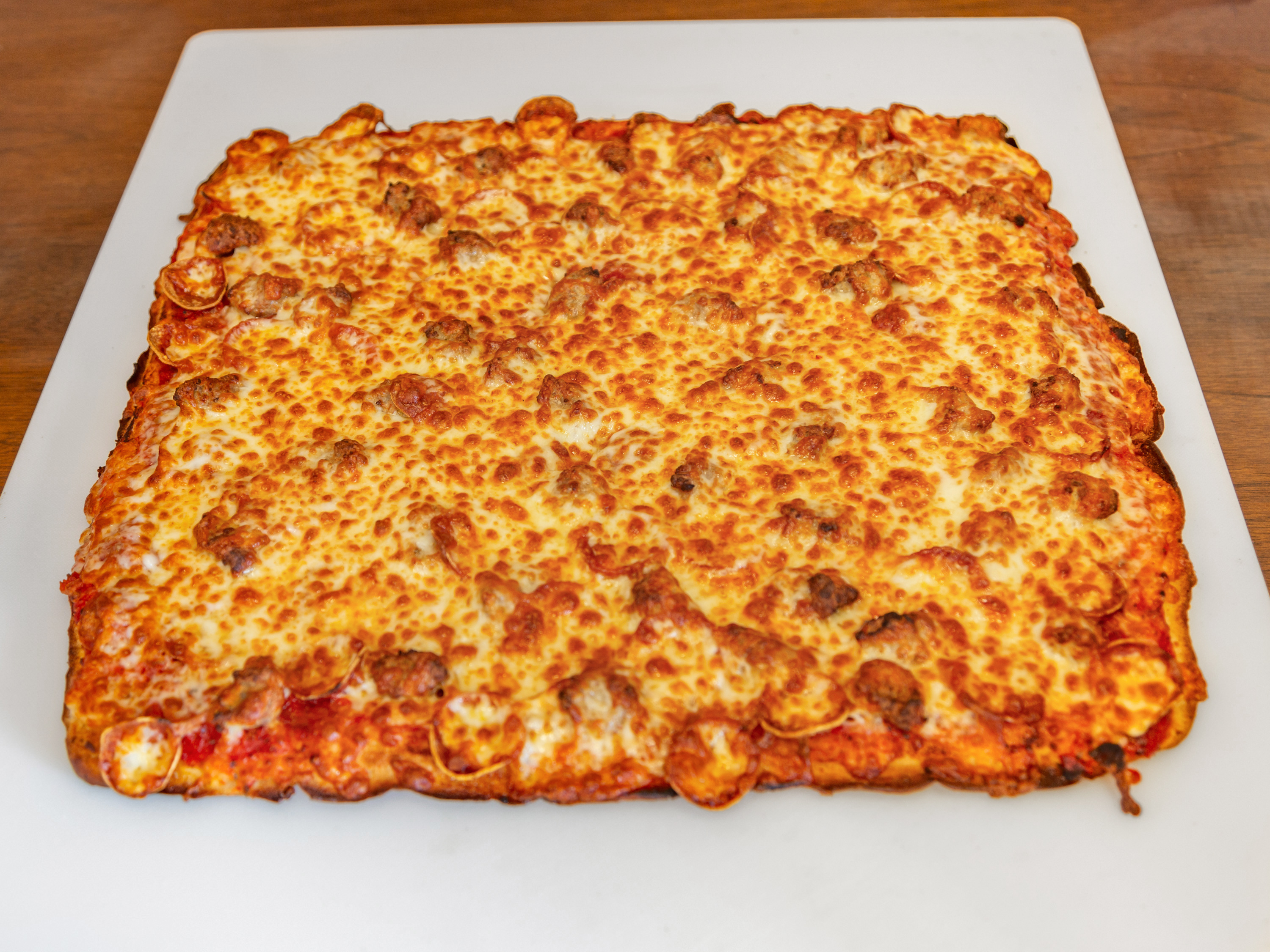 Sicilian Square Cheese Pizza.