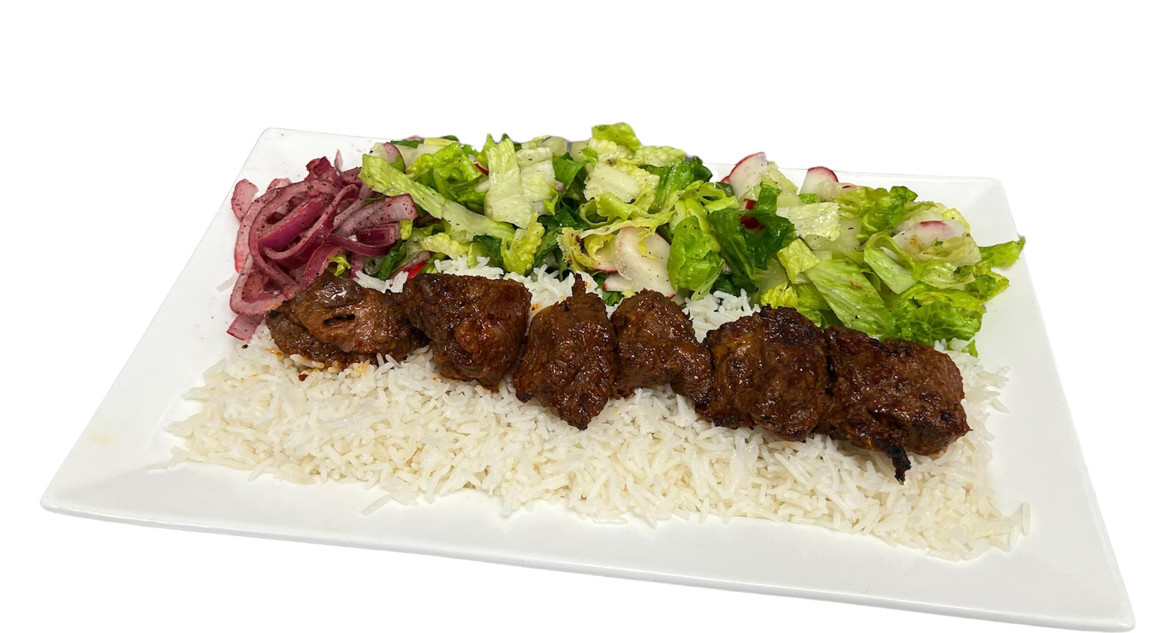 Beef Loin Kebabs.