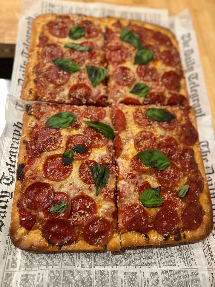 Sicilian Crust Pepperoni Slice.
