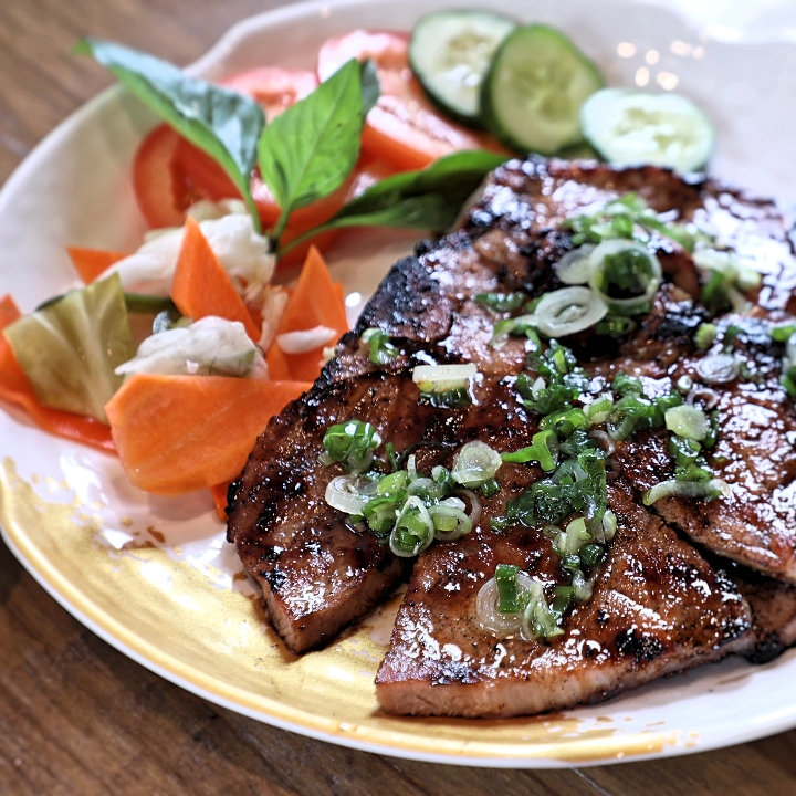 Grilled Pork Chop With Rice Plate.