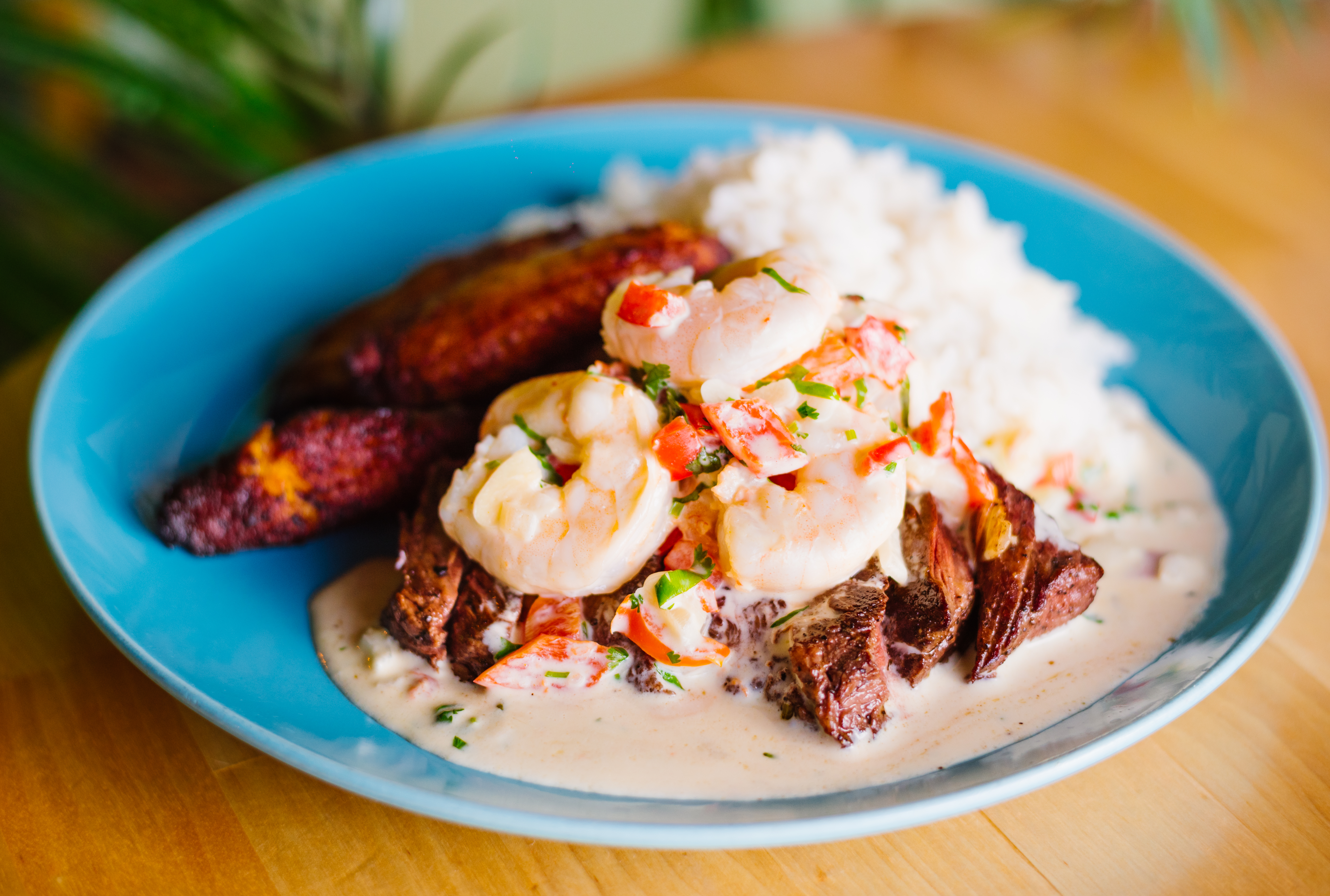 Steak & Shrimp al Ajillo.