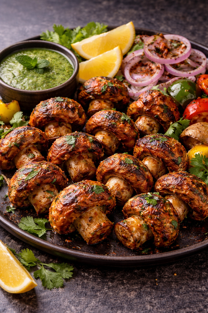 Tandoori Haryali Mushroom (veg).