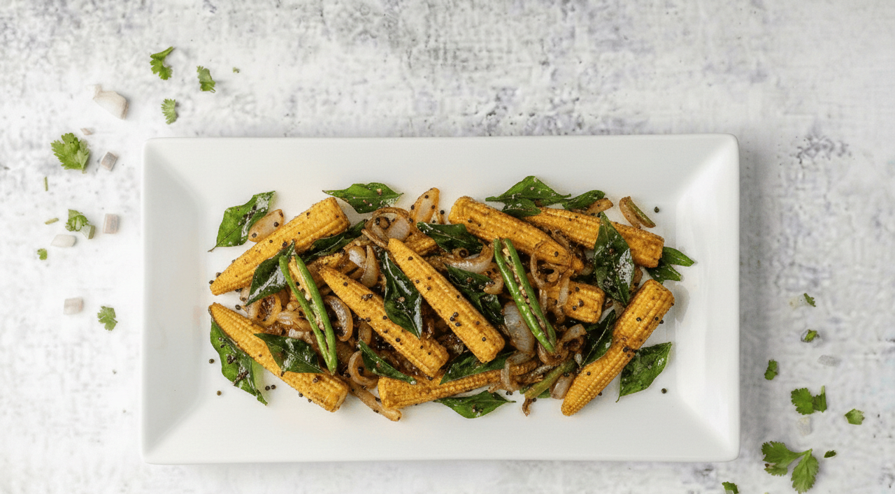 BABY CORN CURRY LEAF.