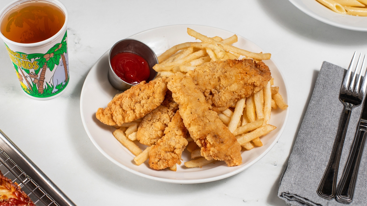 Kids Chicken Tenders & Fries.