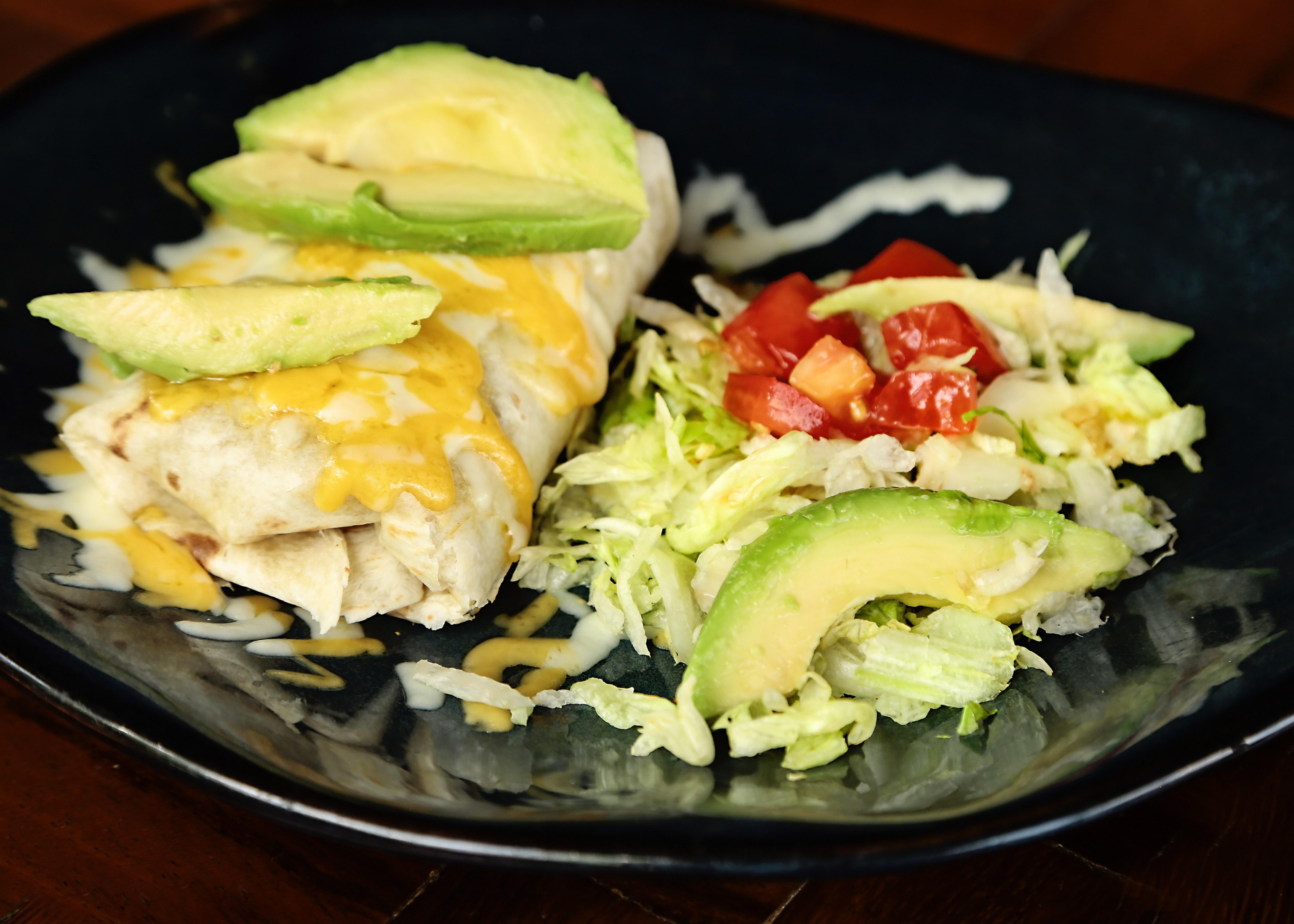BLACK BEAN BURRITO.