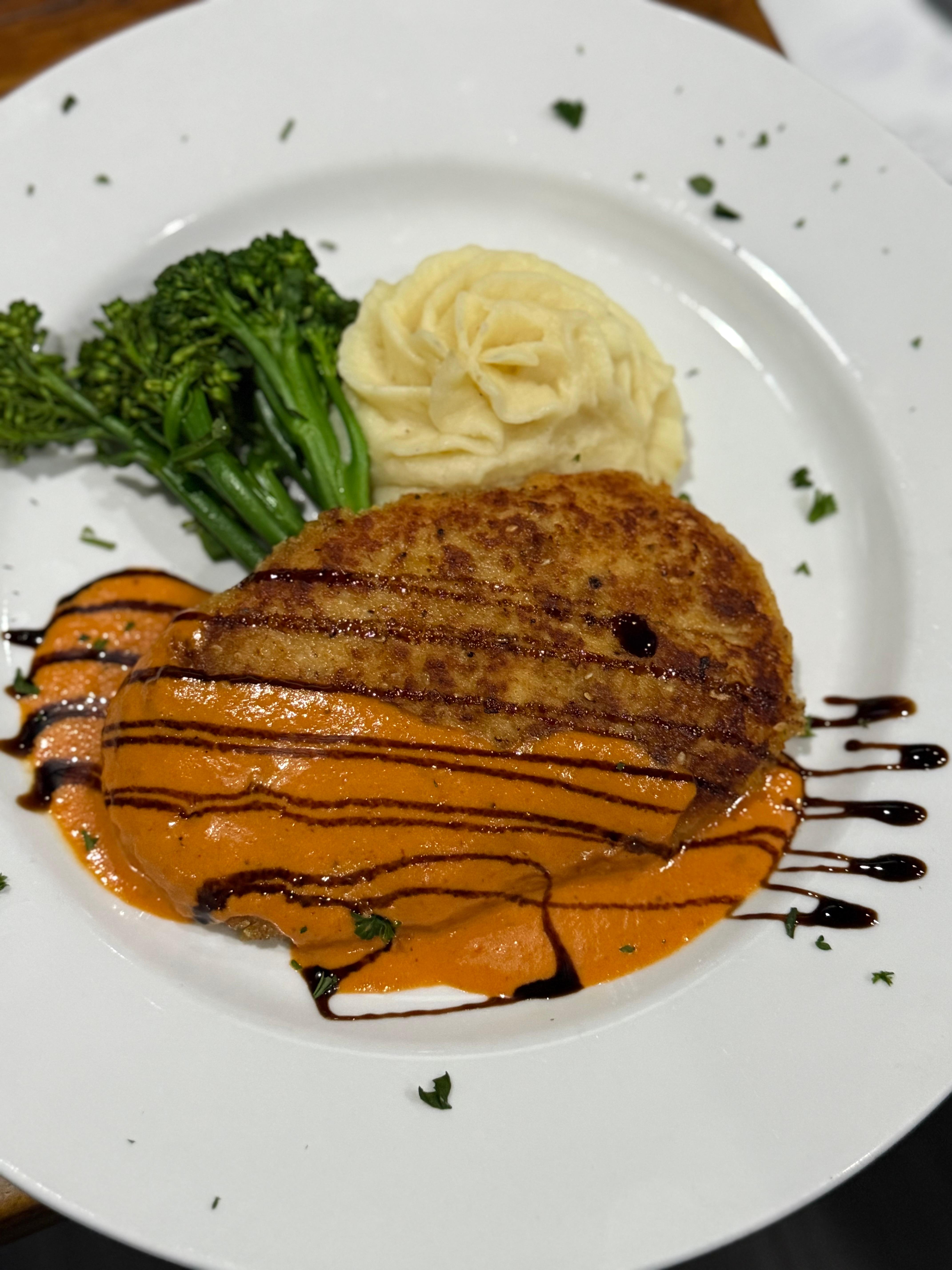 Chicken Schnitzel Dinner.