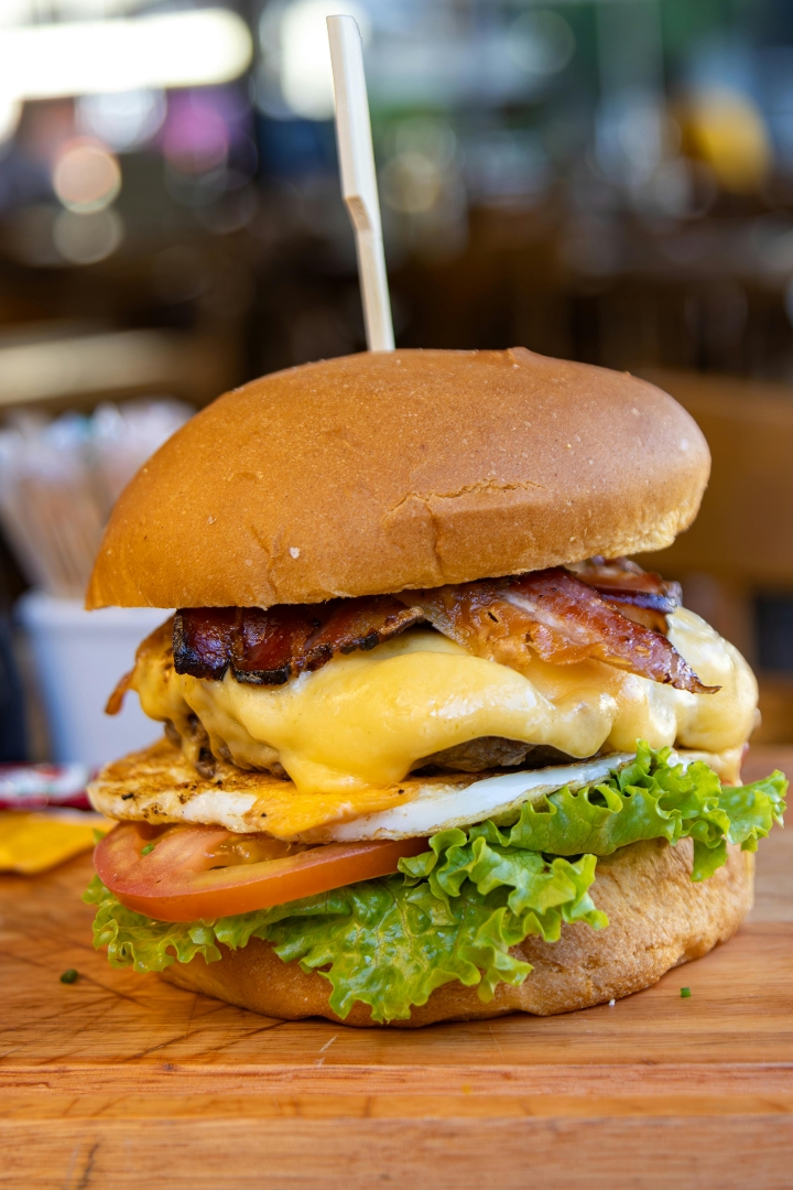Avocado Bacon Cheese Burger.