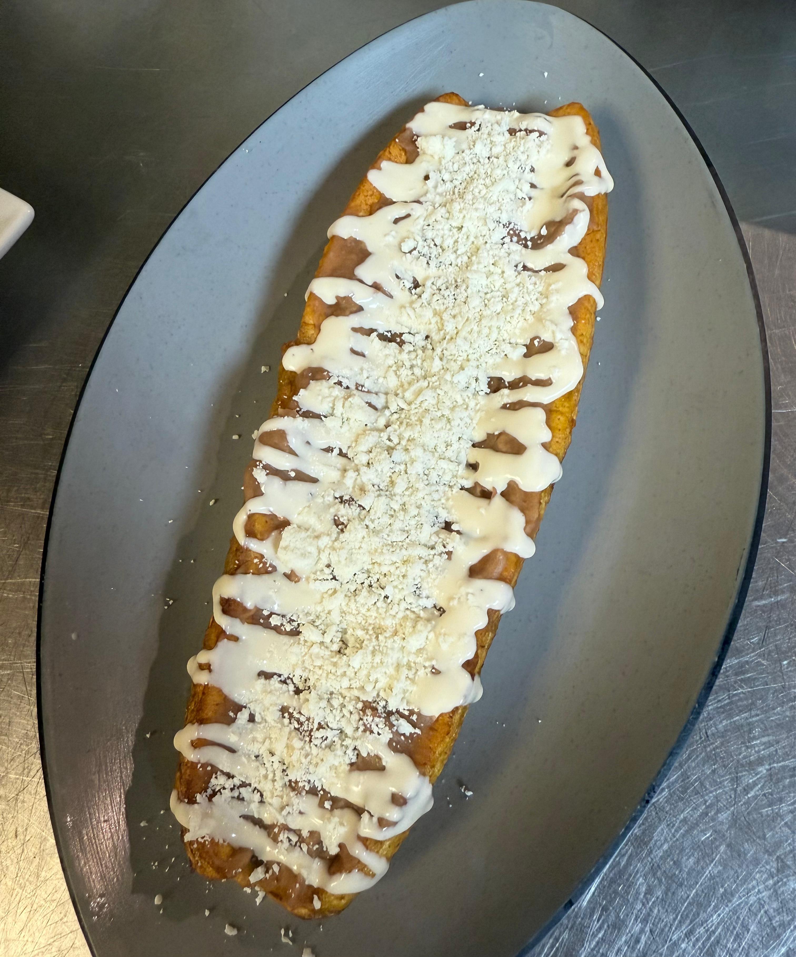Ripe Plantain With Beans And Cream.