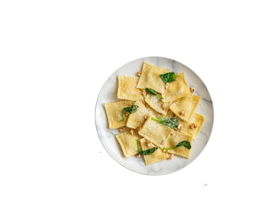 Half Spinach Ravioli.