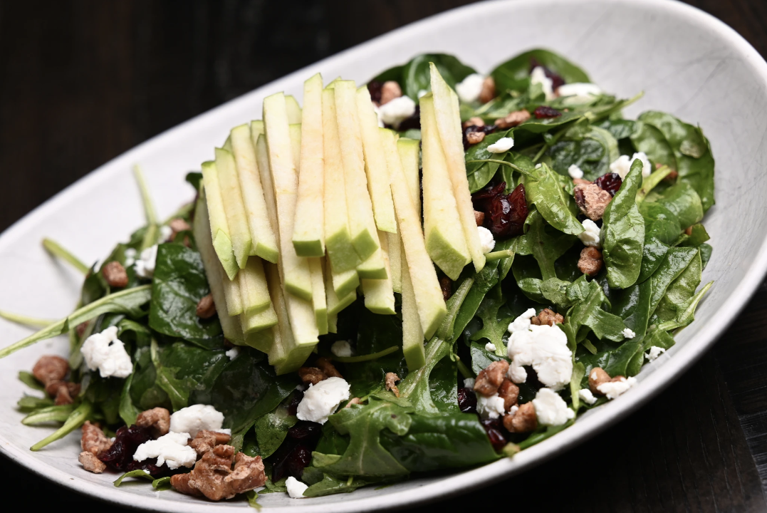 Apple Spinach Arugla Salad.