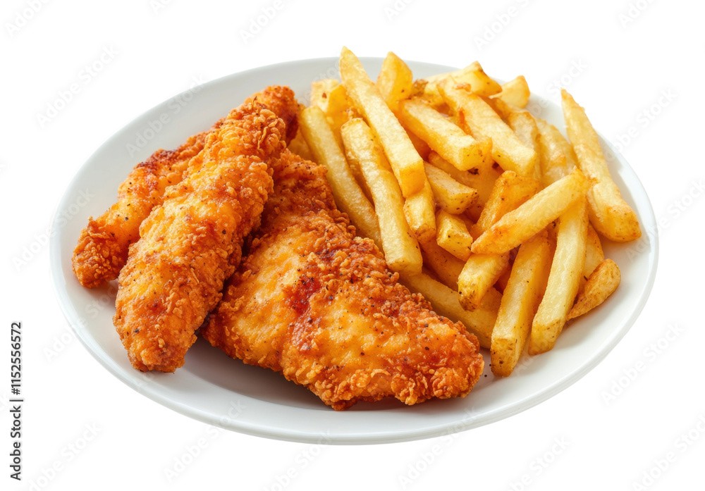 CHICKEN TENDERS fresh cut FRIES.