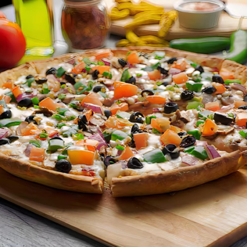 Deep Pan Plant-Based Vegan Nation Pizza.