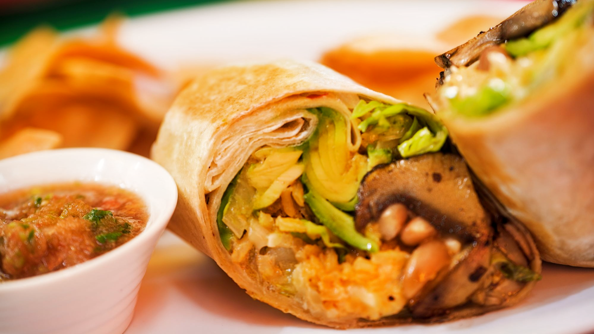 Mushroom & Avocado Burrito.