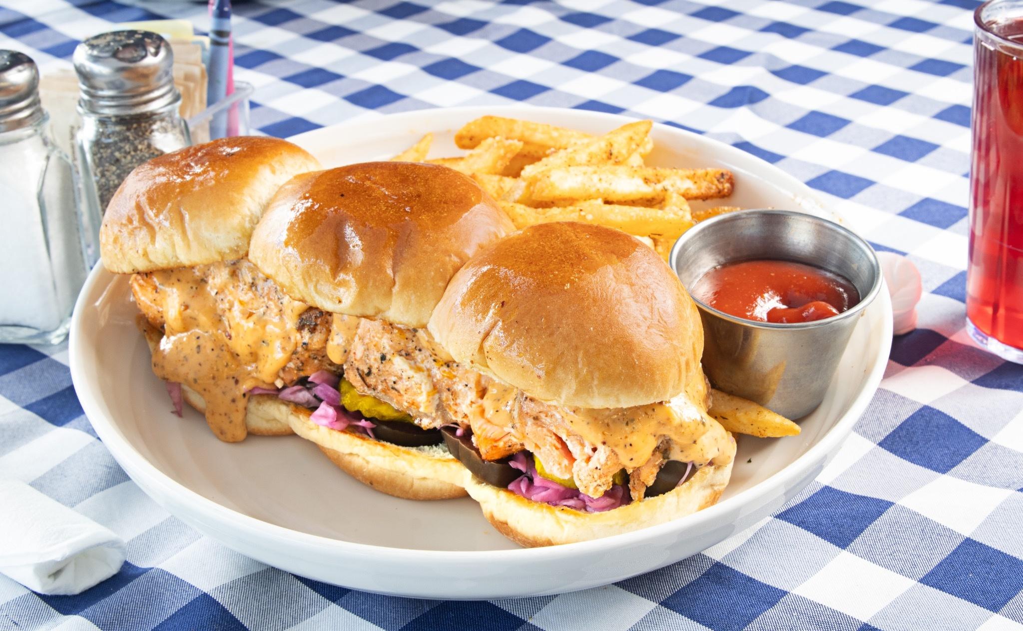 3 Salmon Sliders Only.