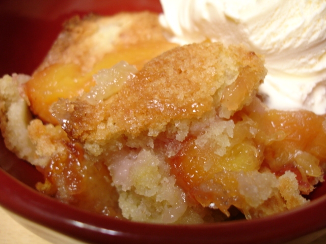 PEACH COBBLER.