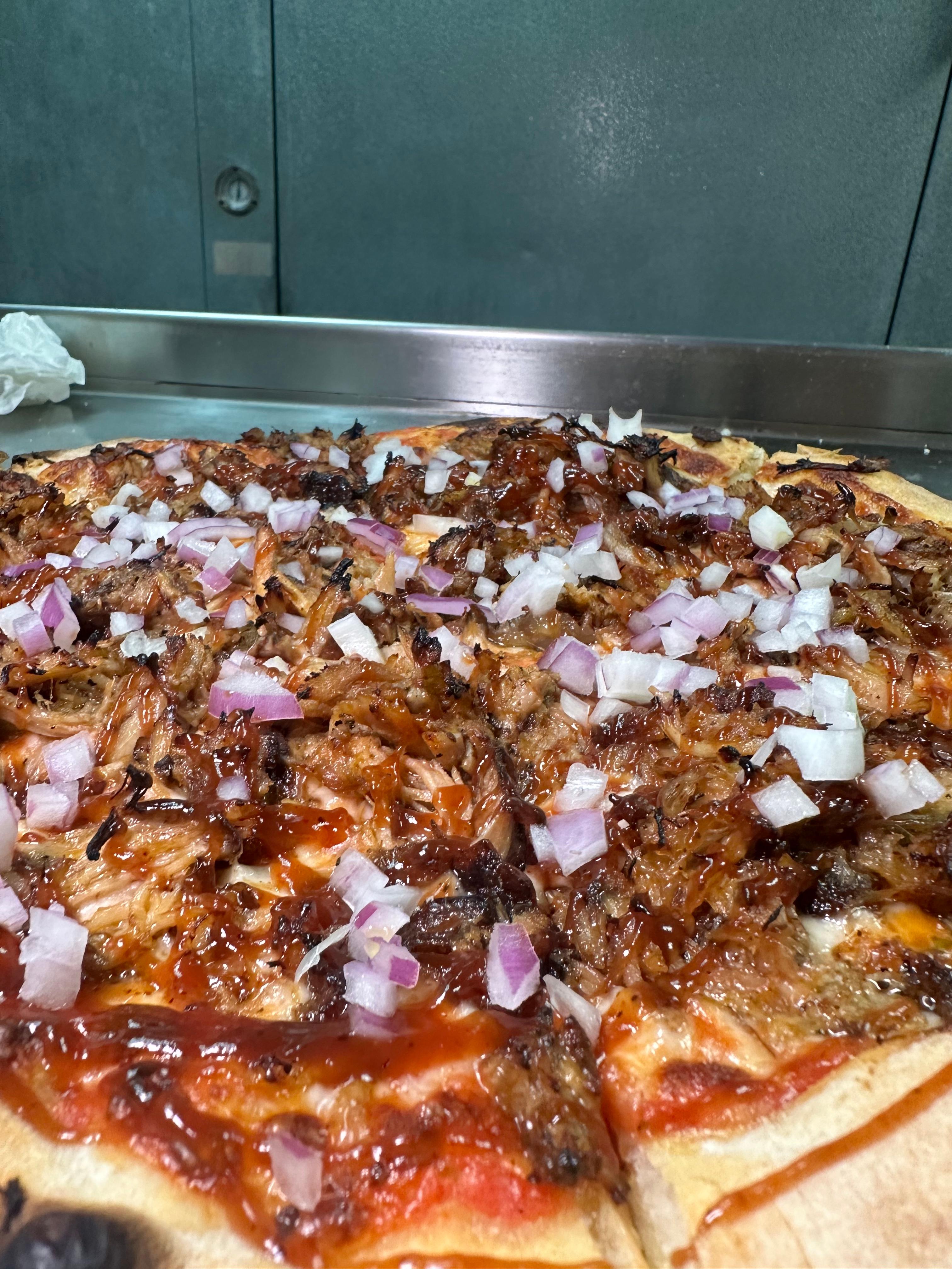 BBQ Pulled Pork Pizza.